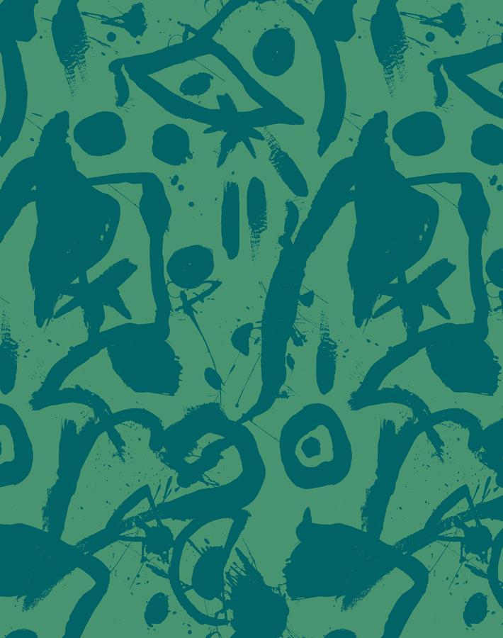 'El Quijote' Wallpaper by Chris Benz - Emerald Blue