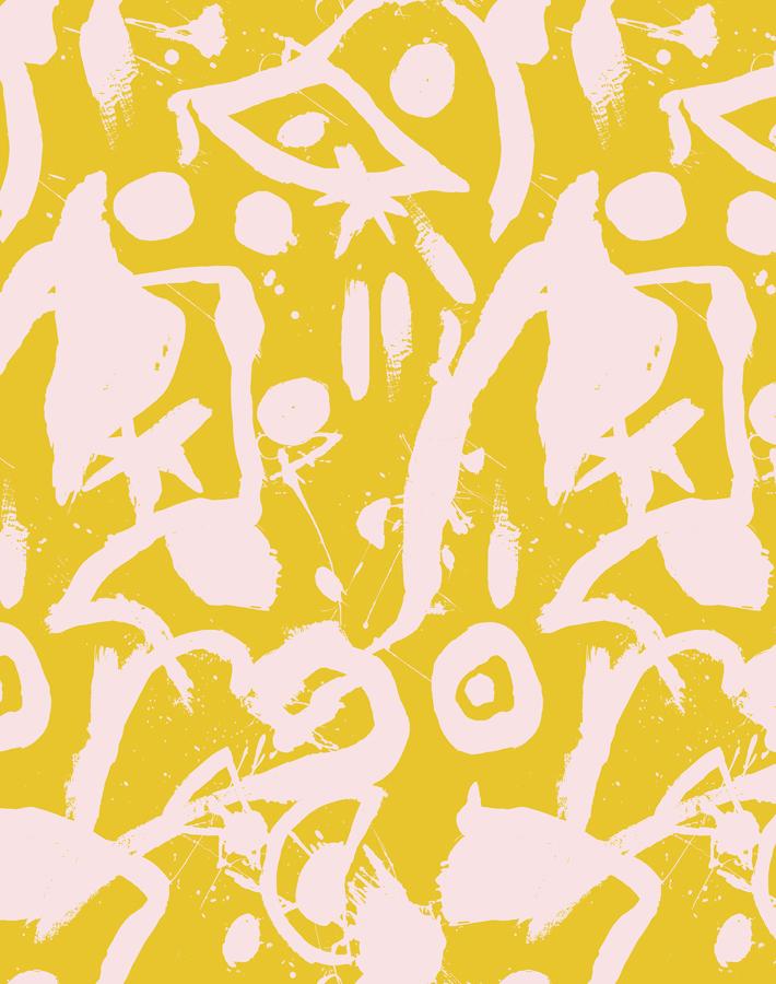 'El Quijote' Wallpaper by Chris Benz - Pink / Yellow