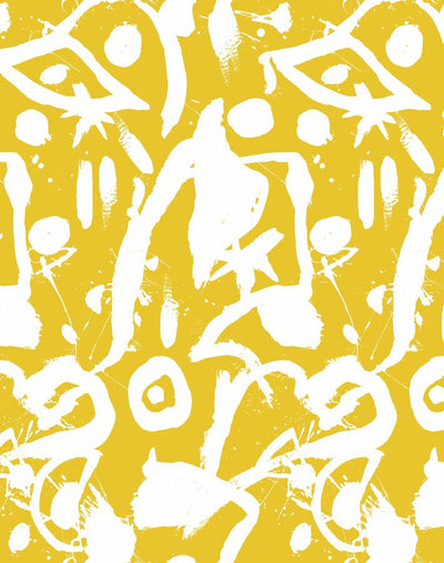 'El Quijote' Wallpaper by Chris Benz - Mustard