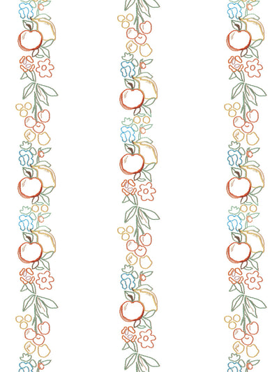 embroidered fruit vines wallpaper by lingua franca white