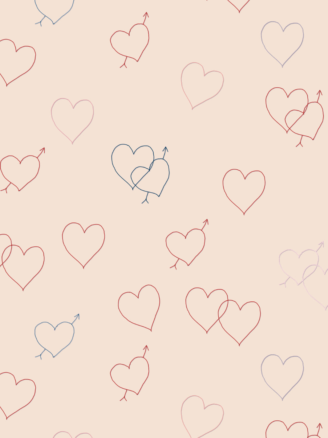 embroidered hearts wallpaper by lingua franca cream