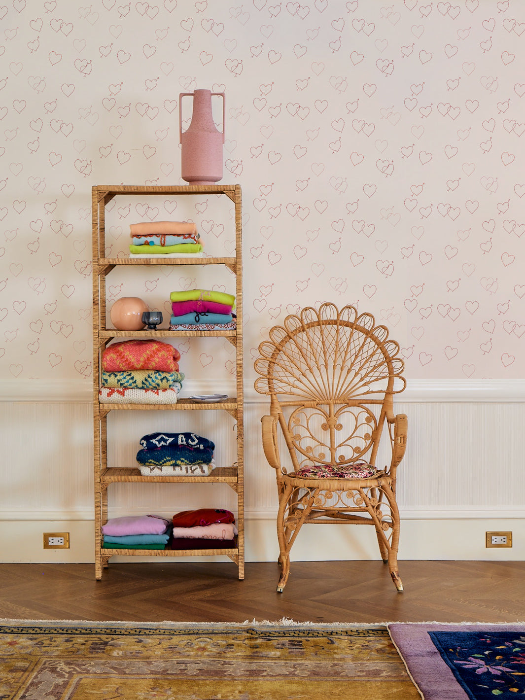 embroidered hearts wallpaper by lingua franca ivory
