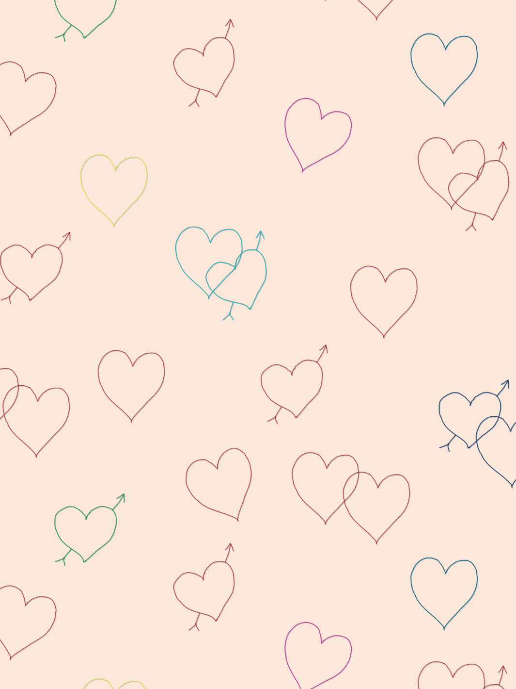 embroidered hearts wallpaper by lingua franca peach