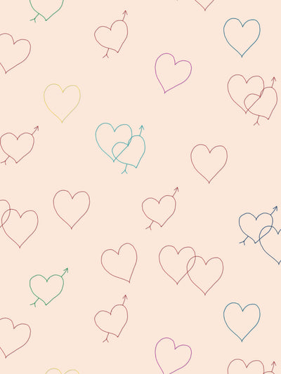 embroidered hearts wallpaper by lingua franca peach