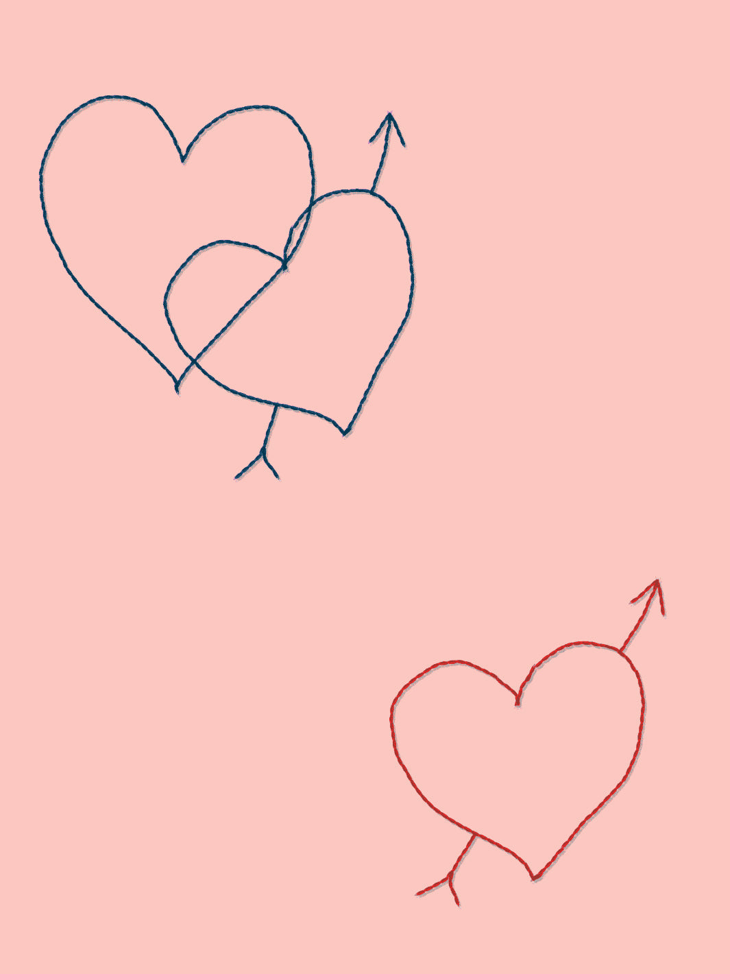 embroidered hearts wallpaper by lingua franca pink