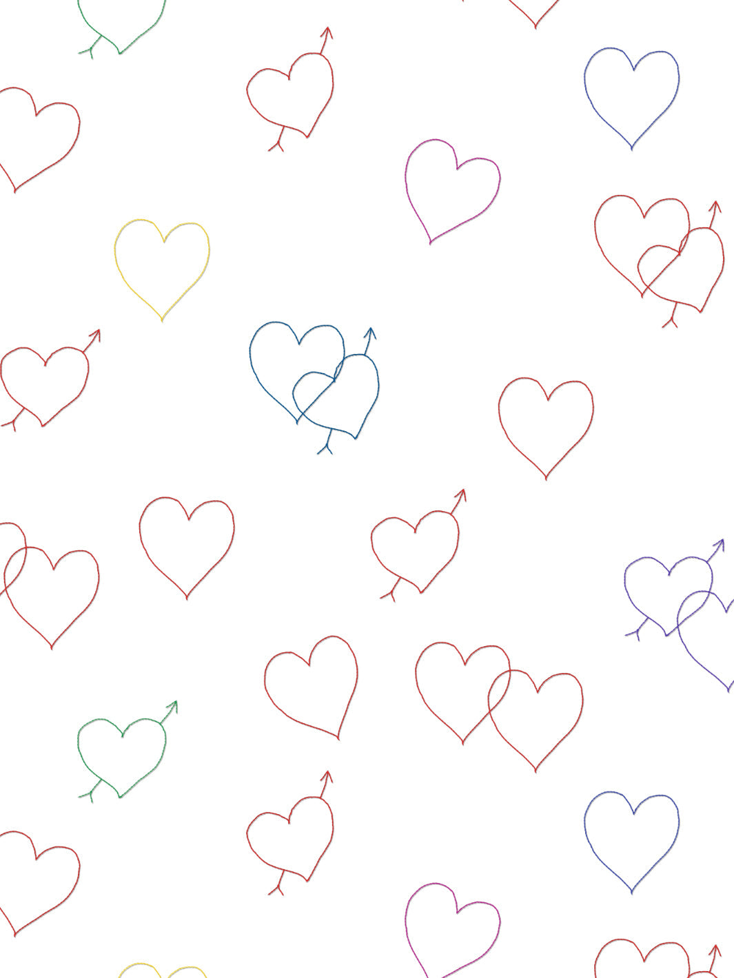 embroidered hearts wallpaper by lingua franca white