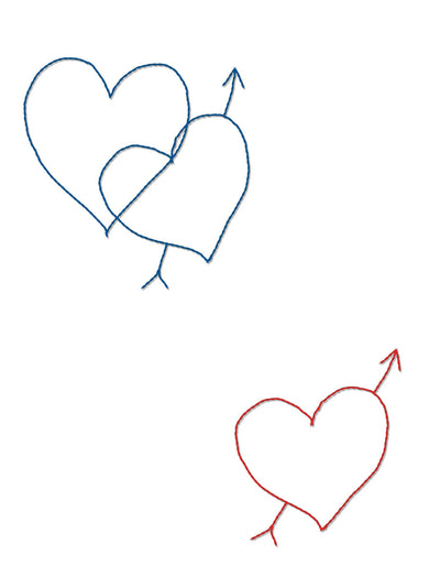 embroidered hearts wallpaper by lingua franca white