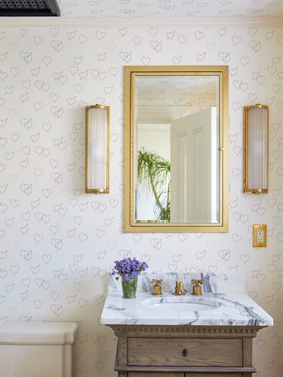 embroidered hearts wallpaper by lingua franca white