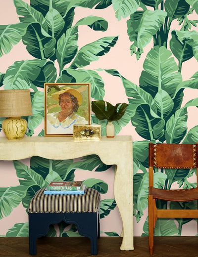 'Pacifico Palm' Wallpaper by Nathan Turner - Peach