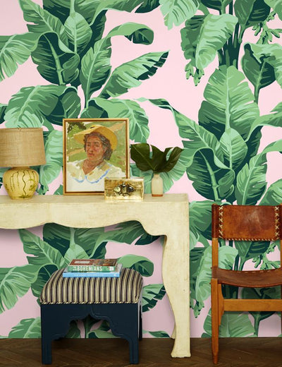 'Pacifico Palm' Wallpaper by Nathan Turner - Pink