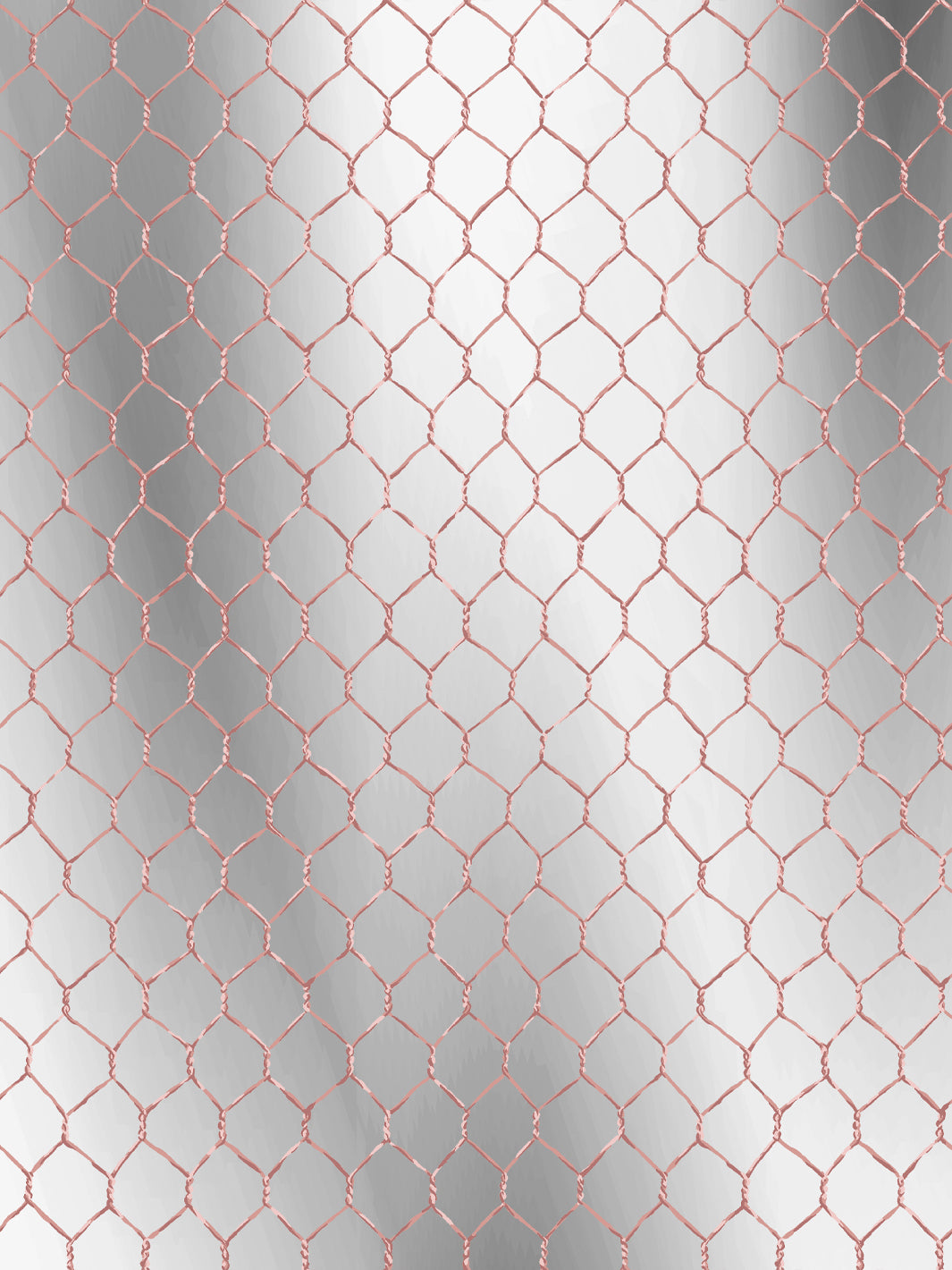 'Evelyn's Chicken Wire' Shiny Silver' Wallpaper by Sarah Jessica Parker - Bleecker Blush on Mirror