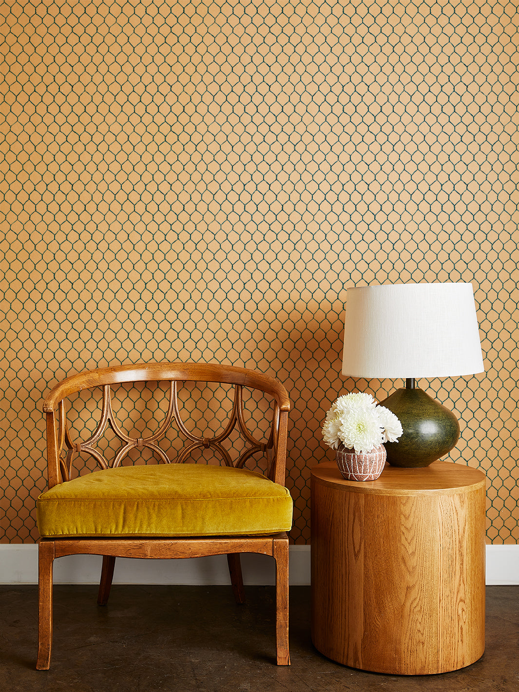 evelyns chicken wire kraft wallpaper by sarah jessica parker sapphire