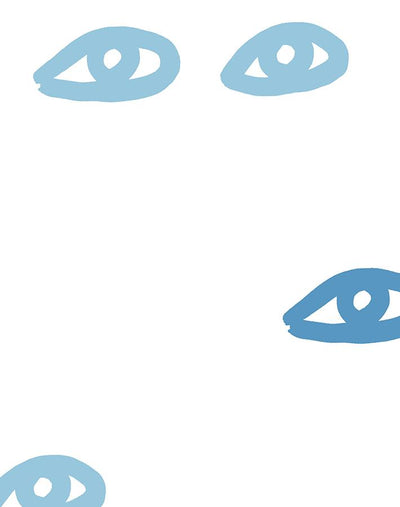'Eyes' Wallpaper by Clare V. - Light Blue
