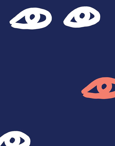 'Eyes' Wallpaper by Clare V. - Navy