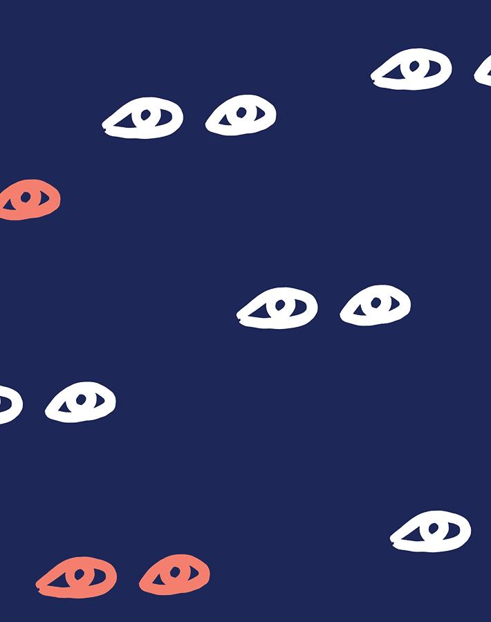 'Eyes' Wallpaper by Clare V. - Navy