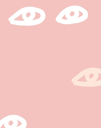 'Eyes' Wallpaper by Clare V. - Pink