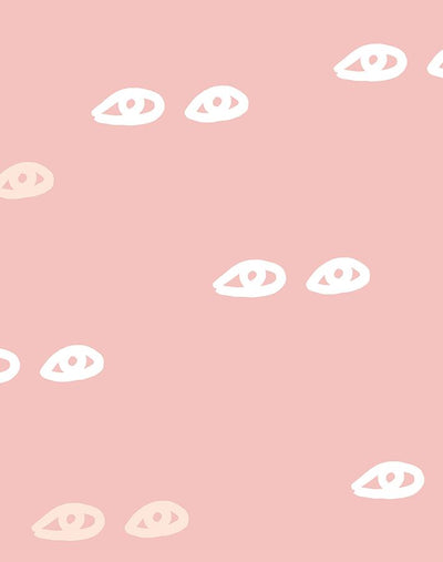 'Eyes' Wallpaper by Clare V. - Pink