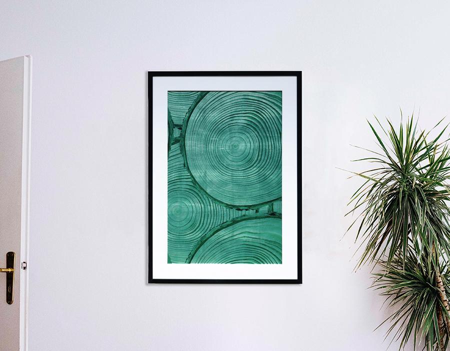 Artshoppe Faux Bois Green Glam Framed Wall Art | Art by Wallshoppe