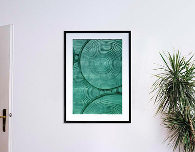 Artshoppe Faux Bois Green Glam Framed Wall Art | Art by Wallshoppe