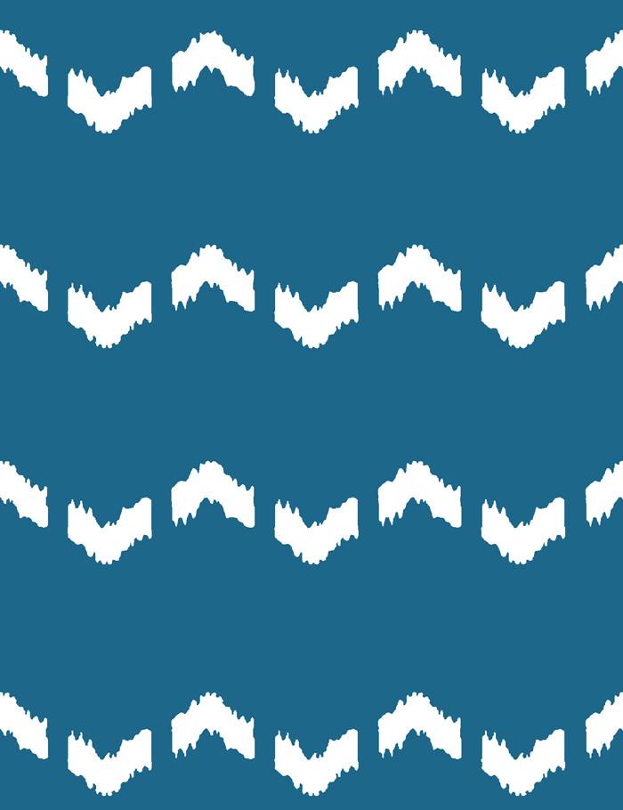 'Fes Zag' Wallpaper by Wallshoppe - Cadet Blue