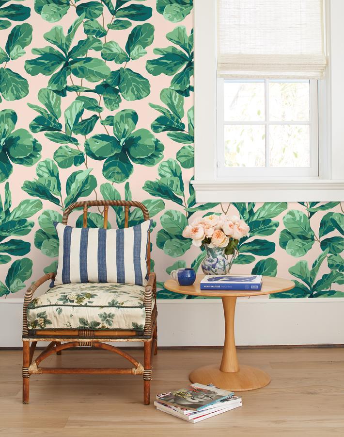 'Fiddle Fig' Wallpaper by Nathan Turner - Peach