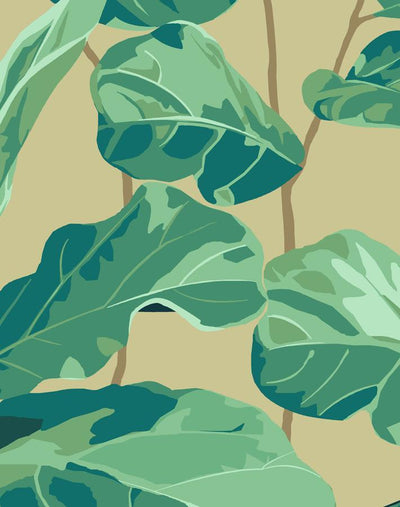 'Fiddle Fig' Wallpaper by Nathan Turner - Bamboo
