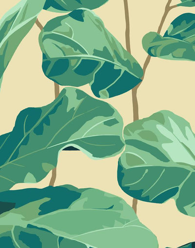 'Fiddle Fig' Wallpaper by Nathan Turner - Beige