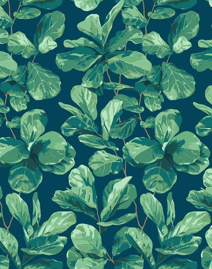 'Fiddle Fig' Wallpaper by Nathan Turner - Indigo