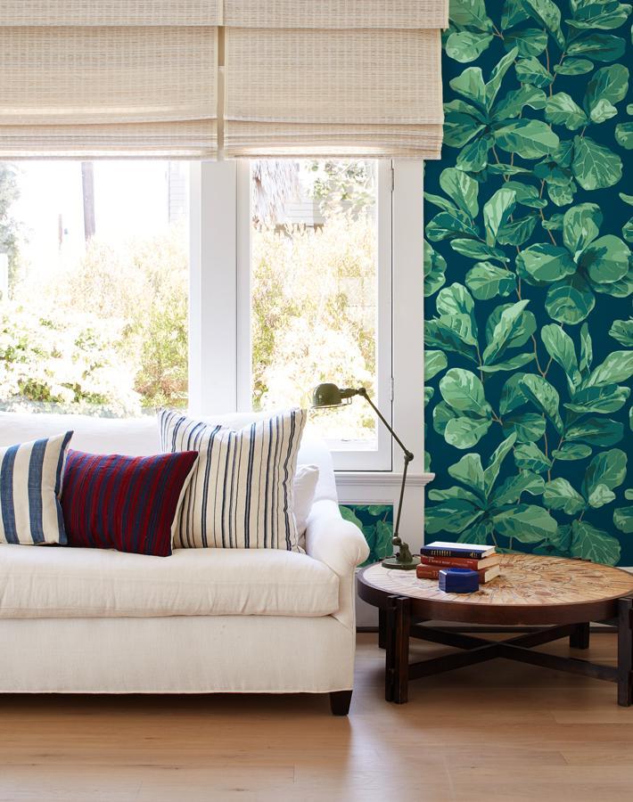 'Fiddle Fig' Wallpaper by Nathan Turner - Indigo