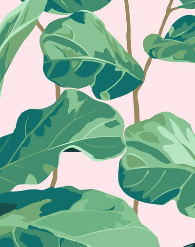 'Fiddle Fig' Wallpaper by Nathan Turner - Pink