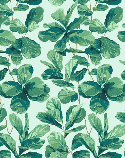 'Fiddle Fig' Wallpaper by Nathan Turner - Robins Egg