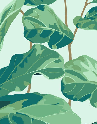 'Fiddle Fig' Wallpaper by Nathan Turner - Robins Egg