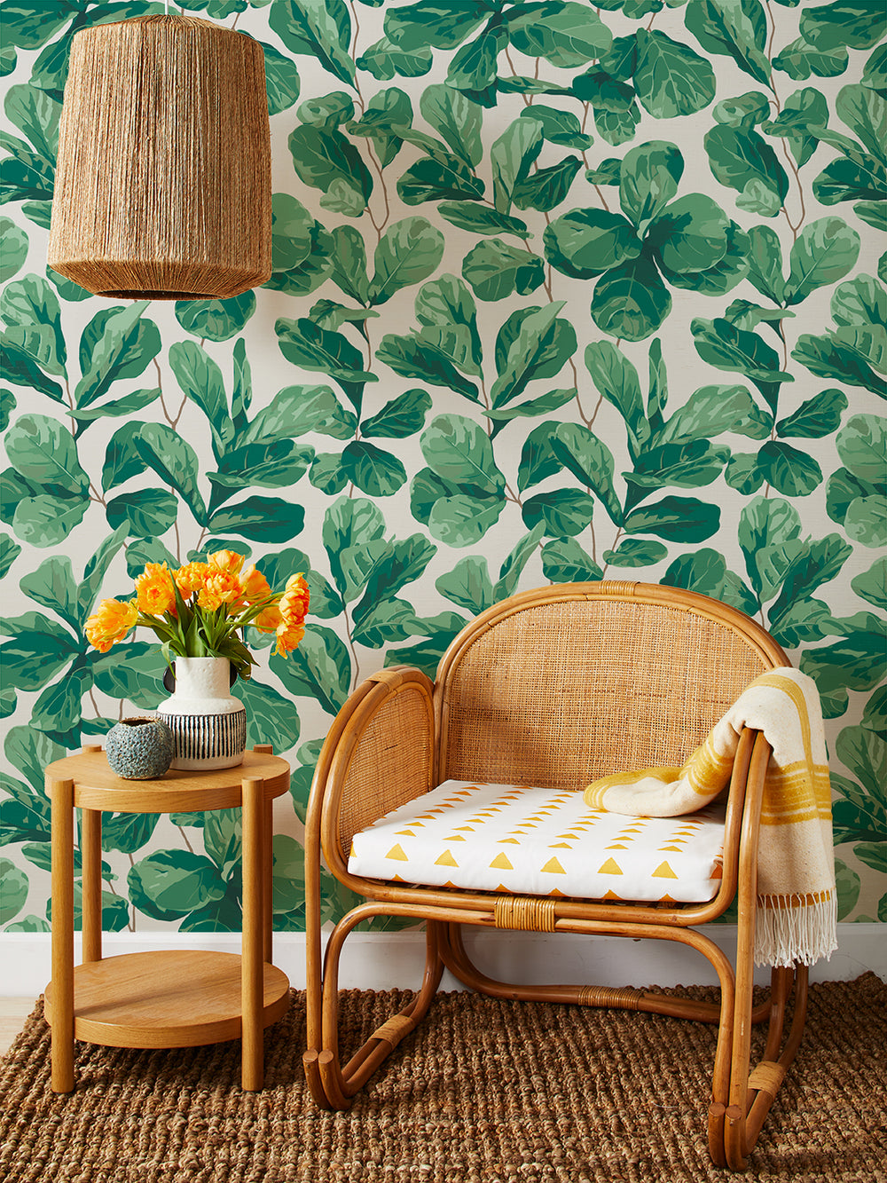 fiddle fig grasscloth wallpaper by nathan turner natural
