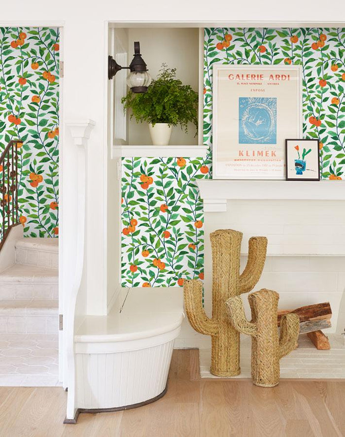 'Orange Crush' Wallpaper by Nathan Turner - White