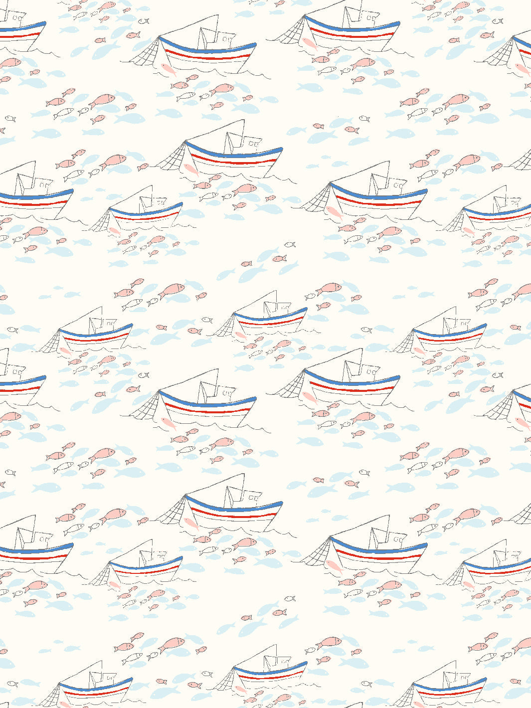 fishing boats wallpaper by tea collection ivory