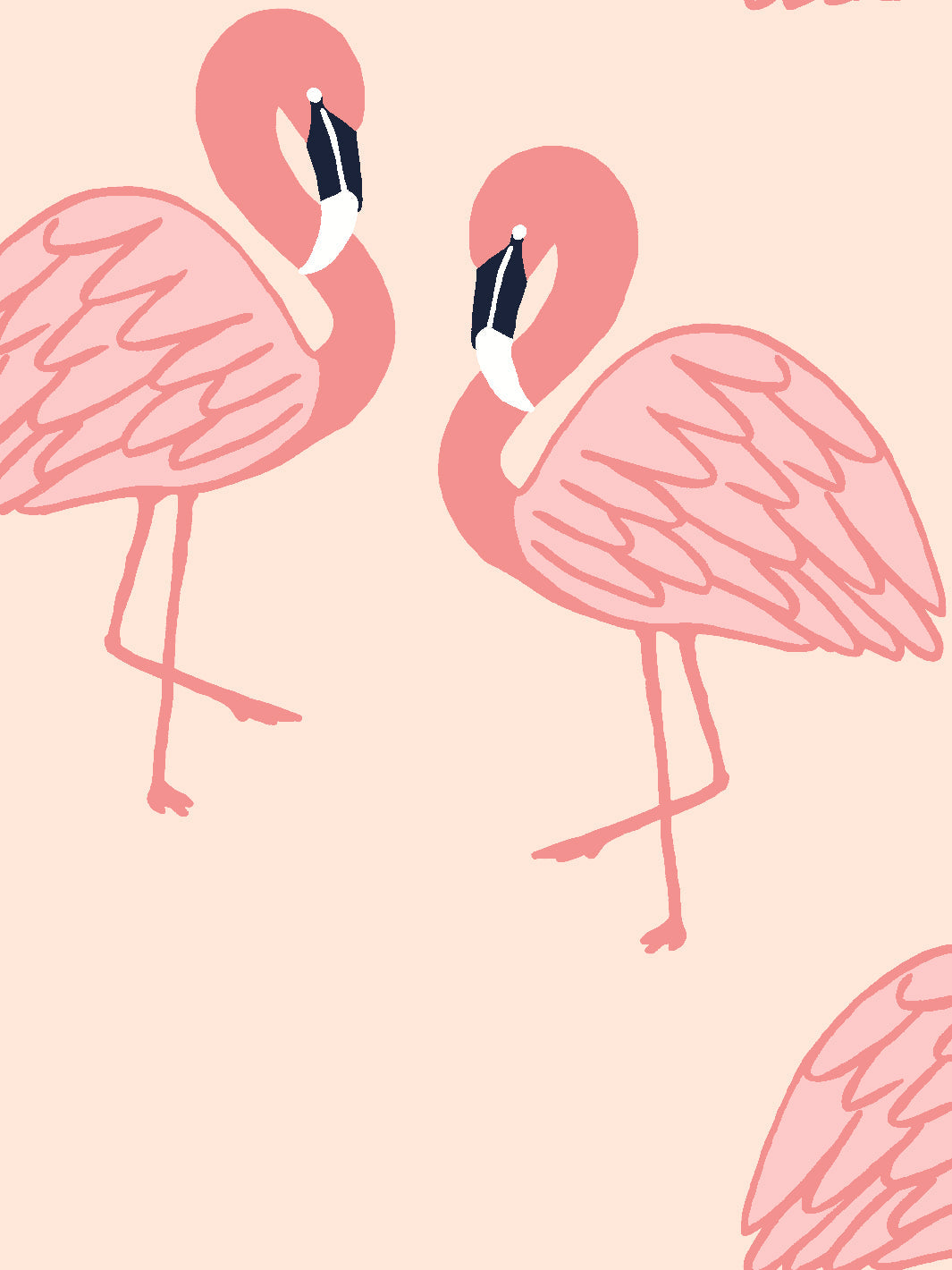 flamingos wallpaper by tea collection peach