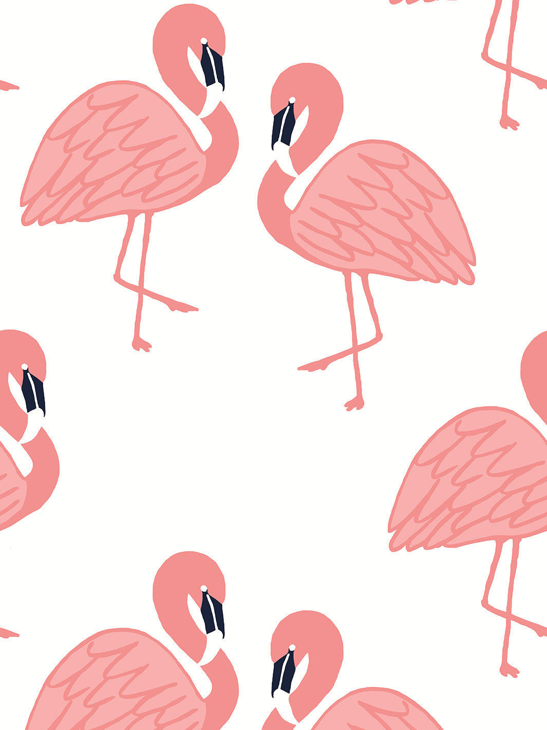flamingos wallpaper by tea collection pink
