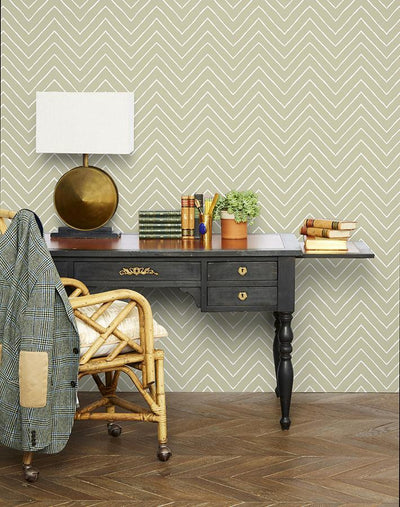 'Frances Chevron' Wallpaper by Wallshoppe - Safari