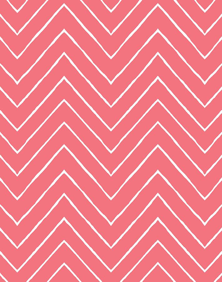 'Frances Chevron' Wallpaper by Wallshoppe - Flamingo