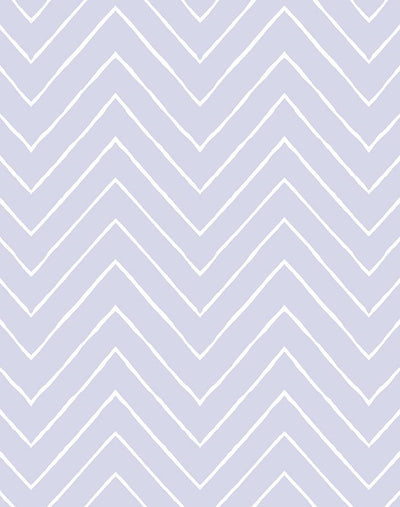 'Frances Chevron' Wallpaper by Wallshoppe - Lavender