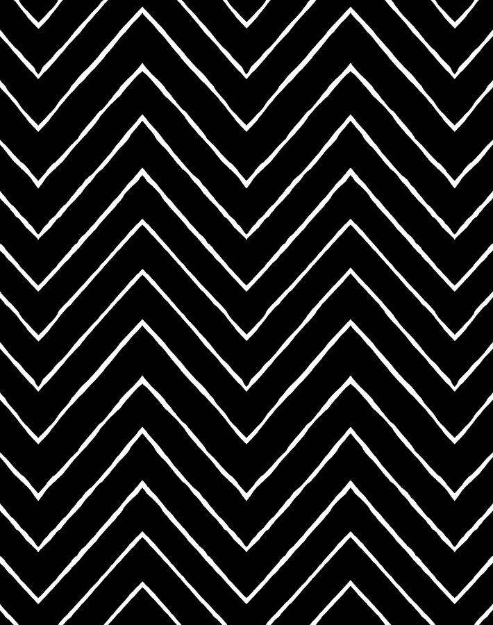 'Frances Chevron' Wallpaper by Wallshoppe - Onyx