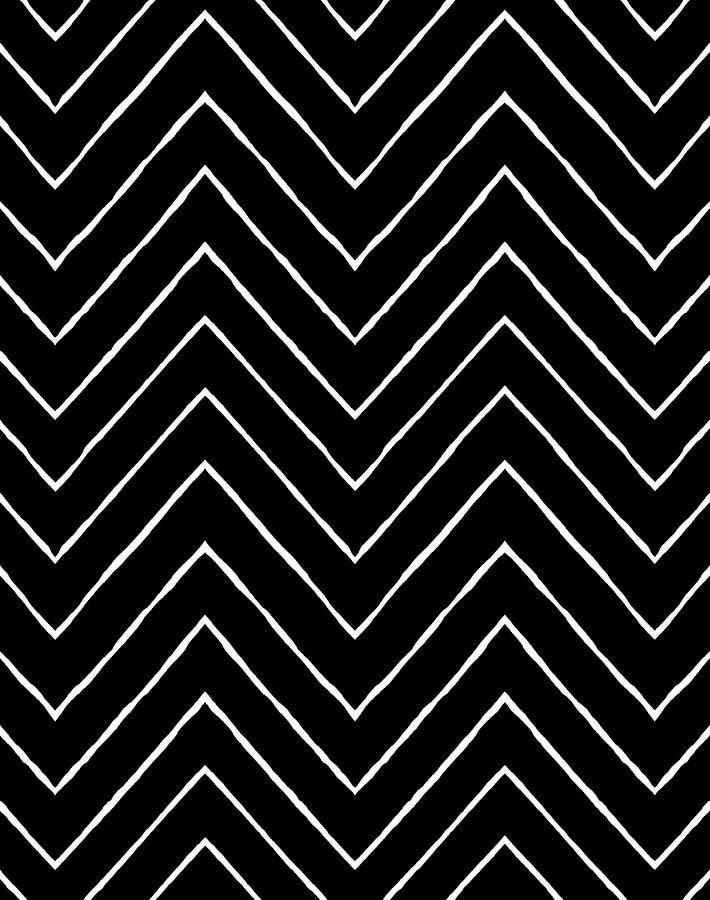 'Frances Chevron' Wallpaper by Wallshoppe - Onyx