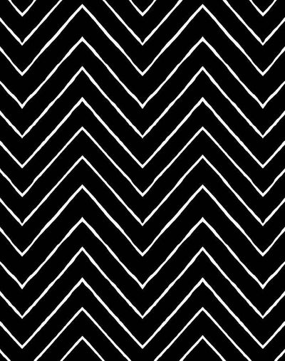 'Frances Chevron' Wallpaper by Wallshoppe - Onyx