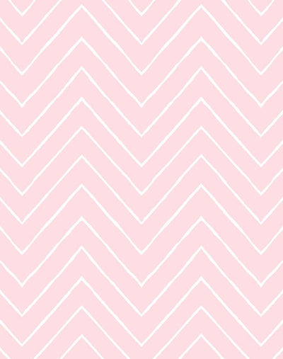 'Frances Chevron' Wallpaper by Wallshoppe - Pink