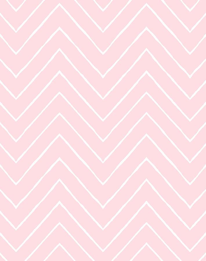 'Frances Chevron' Wallpaper by Wallshoppe - Pink