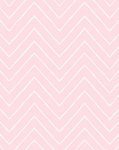 'Frances Chevron' Wallpaper by Wallshoppe - Pink