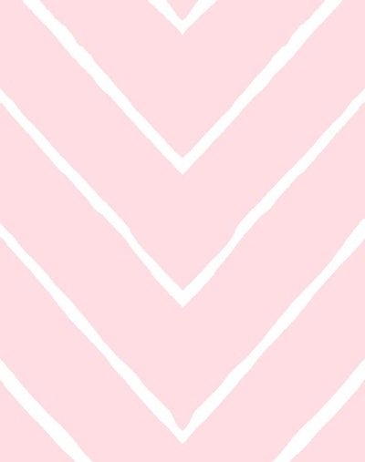 'Frances Chevron' Wallpaper by Wallshoppe - Pink