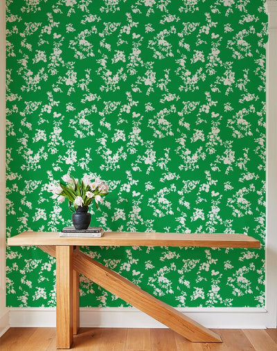 'Françoise Floral' Wallpaper by Clare V. - Green