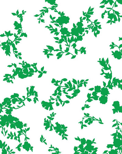 'Françoise Floral' Wallpaper by Clare V. - Green / White