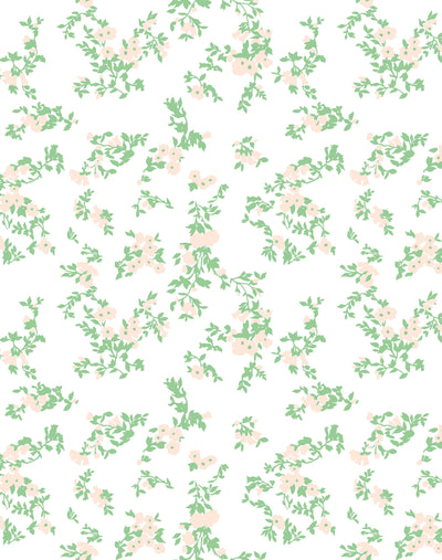 'Françoise Floral' Wallpaper by Clare V. - Peach / Spring Green